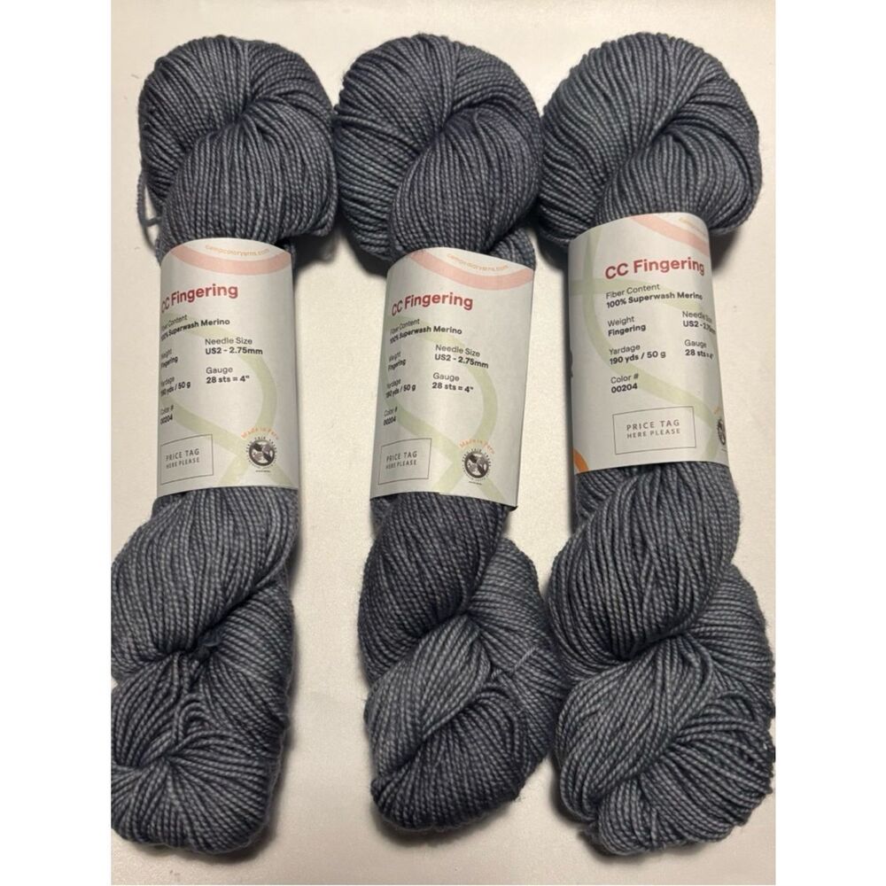 Camp Color Fingering Superwash Merino High Fidelity Yarn in Dead Wax / Set of 3 - Picture 3 of 4